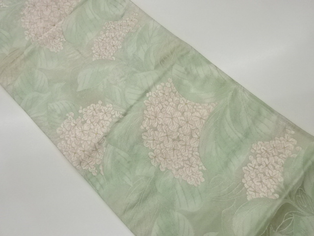 紫陽花模様織出し袋帯